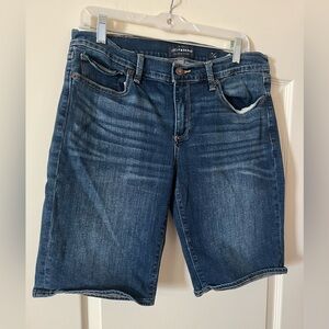 Lucky Brand Dark Blue Denim Bermuda Shorts Distressed Women’s size 10